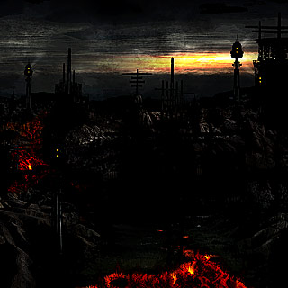 City of Burning Rivers - Inferno Volcanic Landscape Black Metal Album Artwork
