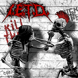 IETD - Punk Thrash Metal Sketchy Comic Album Artwork with Fighting Skeletons