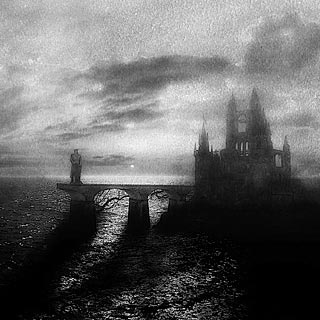 My Dark Kingdom - Black Metal Artwork Design with Dark Fortress in the Ocean