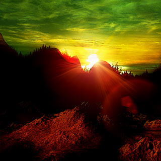 Otherworld - Red Volcanic Planet Metal Band Album Artwork Design