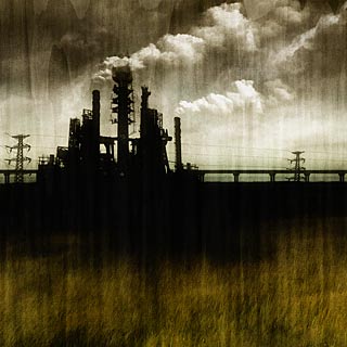 Sector 712 - Dark Landscape with Toxic Factory Death Metal Album Art Design