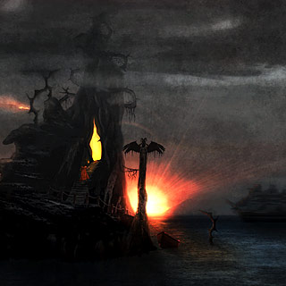 Sanctuary - Fantasy Cthulhu Island Metal Album Artwork Design