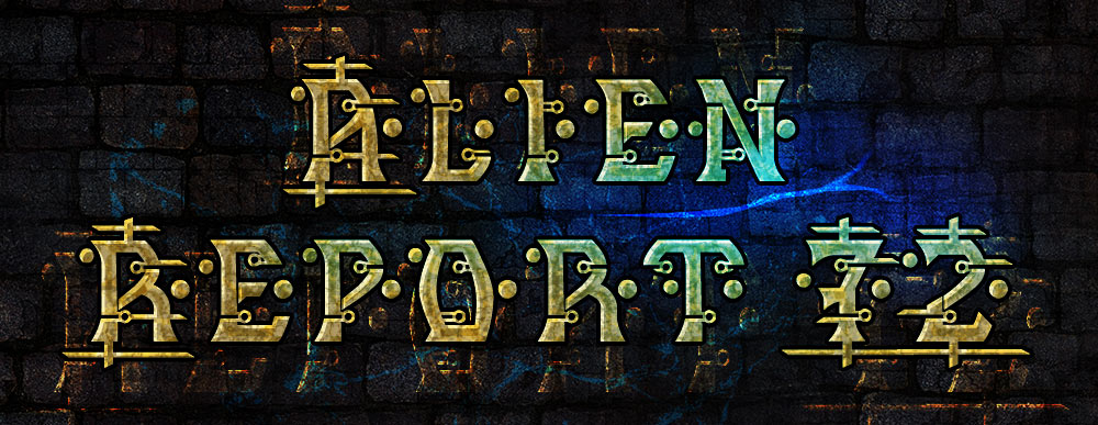 MB Alien Report 72 Futuristic Hi-Tech Spaceship Alien Font
