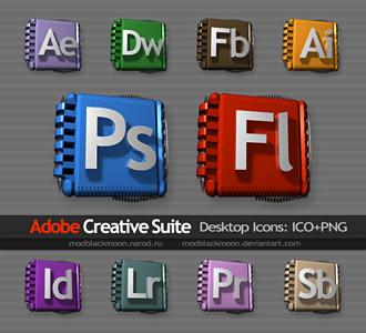 MB Adobe Creative Suite Custom Dock Icons ICO PNG CS5 CS5 CC