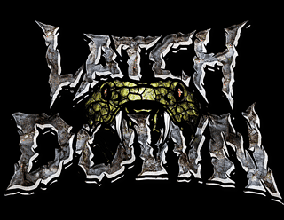 Дизайн логотипа металл группы со змеей кусающей название - Latch Down