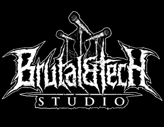 Death Metal Studio Logo Design with Microphones - Brutal&Tech