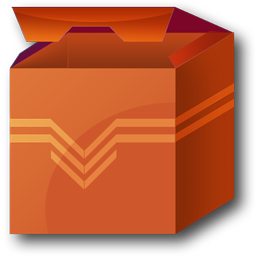 Install Package, Plastic Open Box Stock Icon with Transparent Background