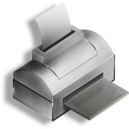 Gray Printer Transparent Stock Icon for Web-Design, Interfaces, 256 pixels