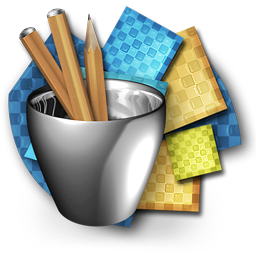 Textures and Pencils in the metal Cup Royalty-Free Clipart Icon