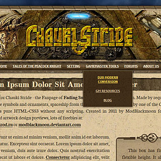 Chauki Stride Game Fanpage Web-Design Screenshot, futuristic with alien space symbols, cosmos background, spaceship