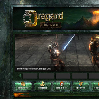 Fantasy Game Portal Web-Template Preview with Glass Panel and Glowing Buttons