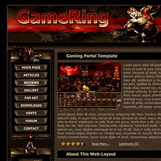 Dark Fantasy Gaming Portal Web-Template Design Screenshot