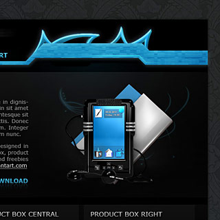Simple clean hi-tech web-design Screenshot for App or a Product