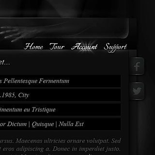Dark aesthetic gothic Web-Design Screenshot with Vampire Theme