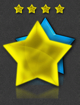 PNG icons, Rating Stars for web design, Blue and Yellow